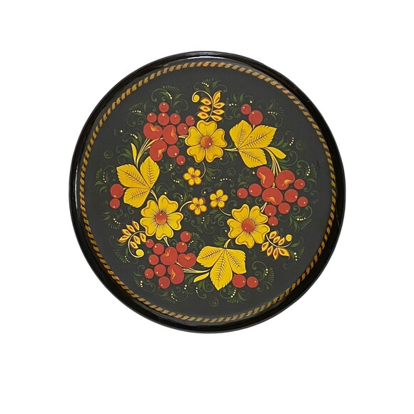 VTG Beautiful Hand Painted Russian "Lipetsk Designs" Cold Food Tray Plate - Picture 1 of 8